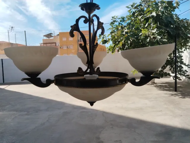 Lámpara de techo rústica 5 brazos