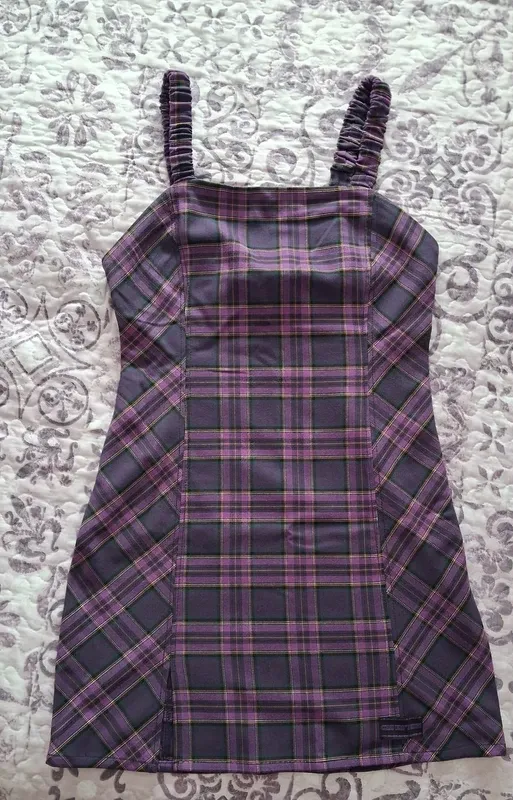 Vestido Pichi Cuadros Morado