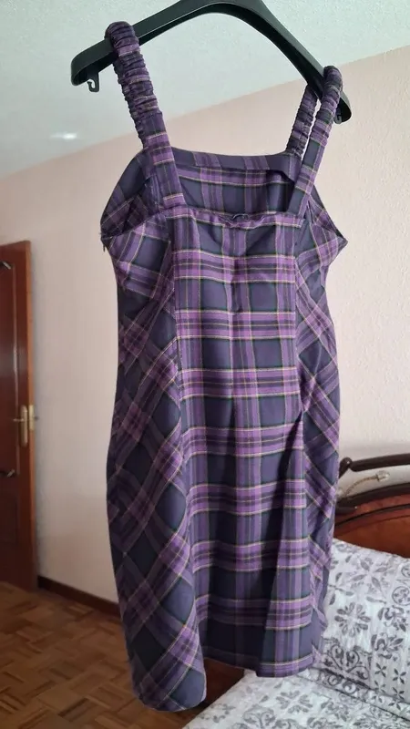 Vestido Pichi Cuadros Morado