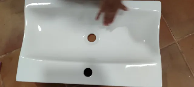 Lavamanos de porcelana blanco