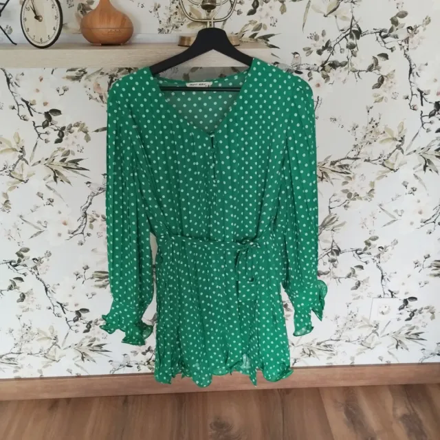 Vestido verde corto lunares