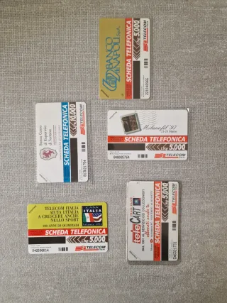 Set 5 schede telefoniche vintage