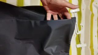 Falda larga imitación piel negra