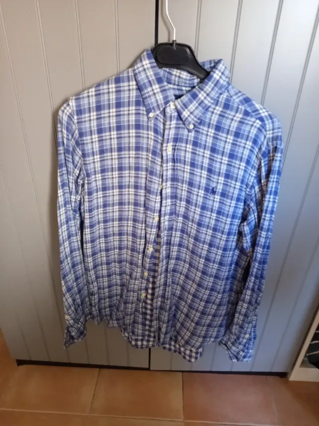 Camisa Ralph Lauren cuadros azul y blanco