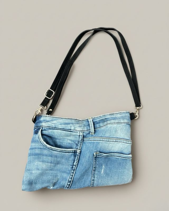 Bolso de hombro DENIM con asas negras