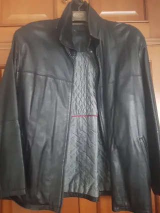 Chaqueta de cuero hombre invierno