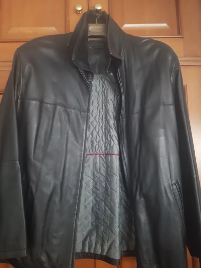 Chaqueta de cuero hombre invierno