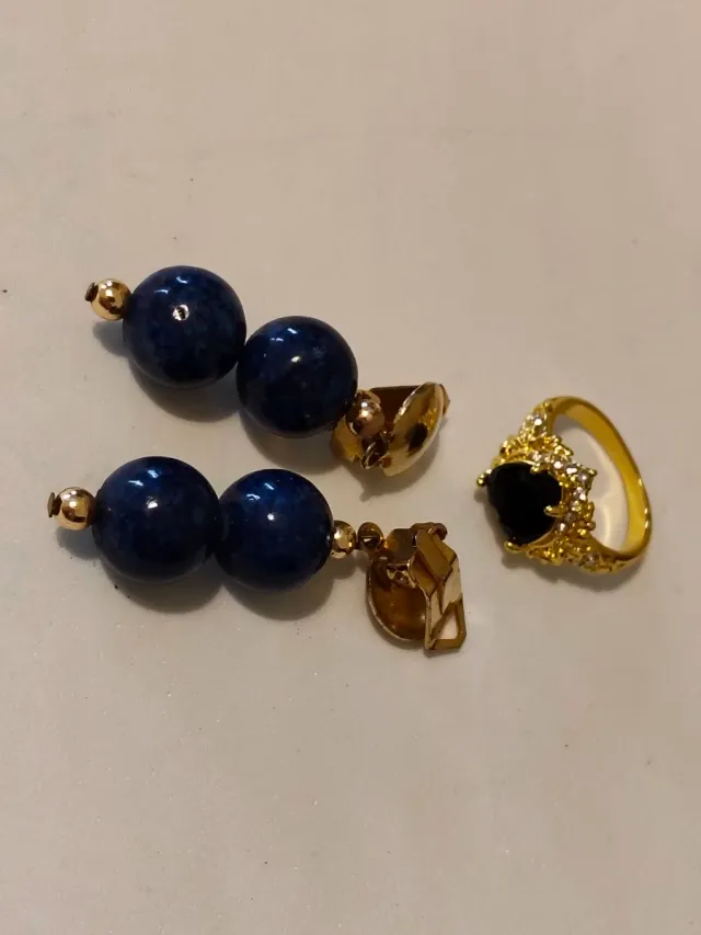 Set orecchini clip + anello oro