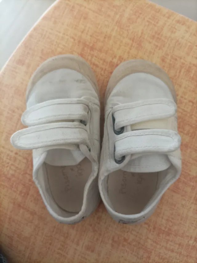 Scarpe bambino Pisamonas velcro bianche
