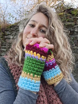 Mitones de lana hechos a mano