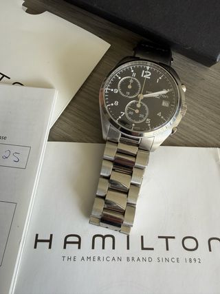 Reloj Hamilton Cronógrafo Negro/Plata