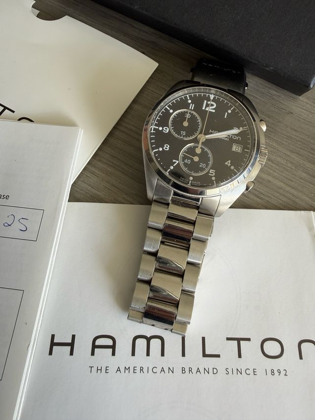 Reloj Hamilton Cronógrafo Negro/Plata