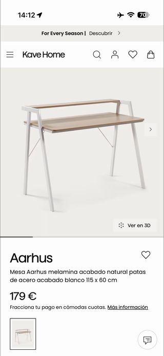 Mesa escritorio Kave Home Aarhus