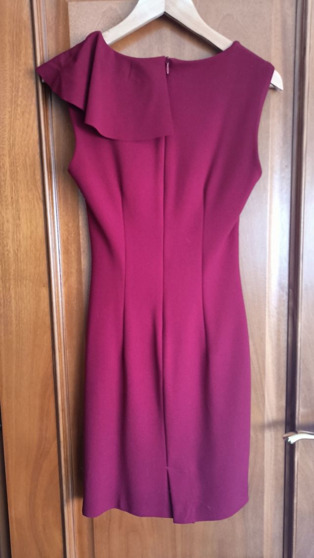 Vestido fiesta volantes rojo