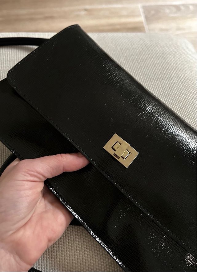 Bolso piel negro bandolera