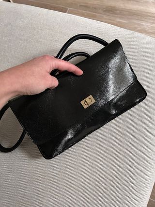 Bolso piel negro bandolera