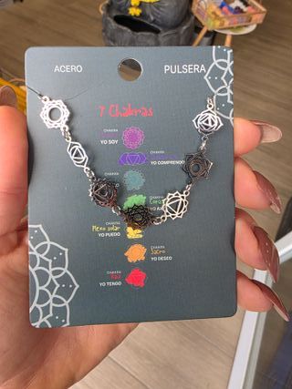 Pulsera 7 Chakras Plateada – Acero Inoxidable