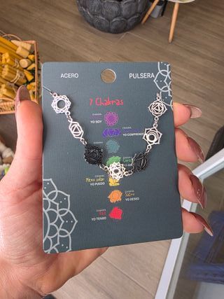 Pulsera 7 Chakras Plateada – Acero Inoxidable
