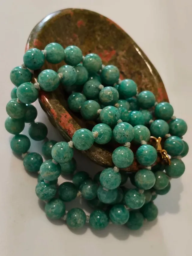 Collana Amazzonite verde e blu