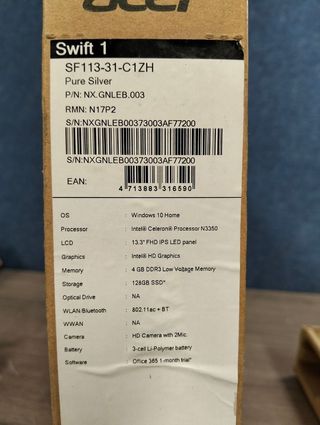 Acer Swift 1 SF113‑31‑C3P4 – 13,3″ FHD, 4GB, 128GB