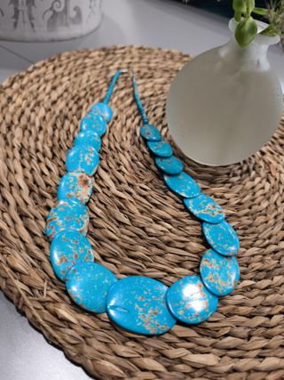 Collar vintage piedras turquesa