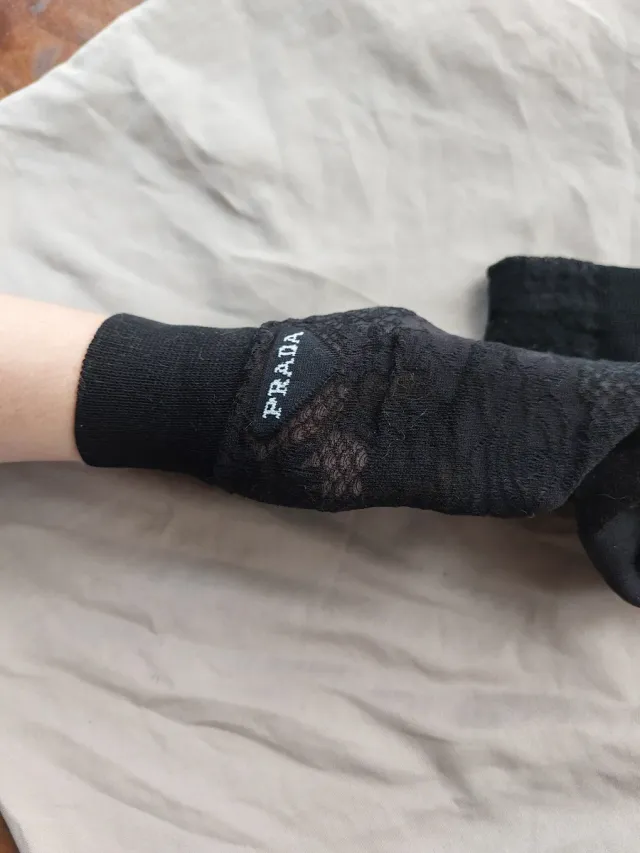 Prada Calcetines Encaje Rosas Talla L