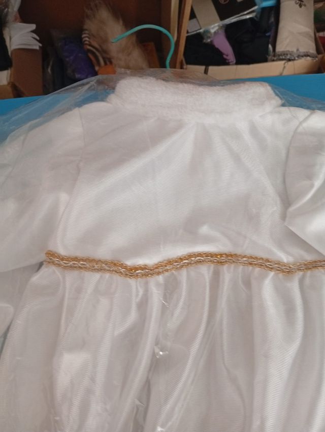 Disfraz Vestido Angelito Blanco y Dorado