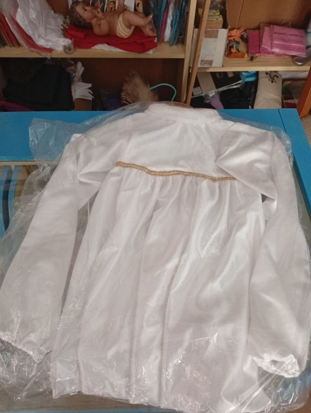 Disfraz Vestido Angelito Blanco y Dorado