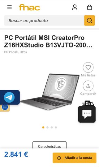 MSI CreatorPro Z16HXStudio ordenador no Switch