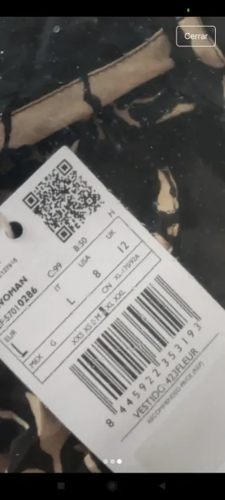 Vestido largo flores Mango Talla L nuevo