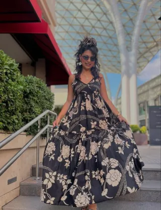 Vestido largo flores Mango Talla L nuevo