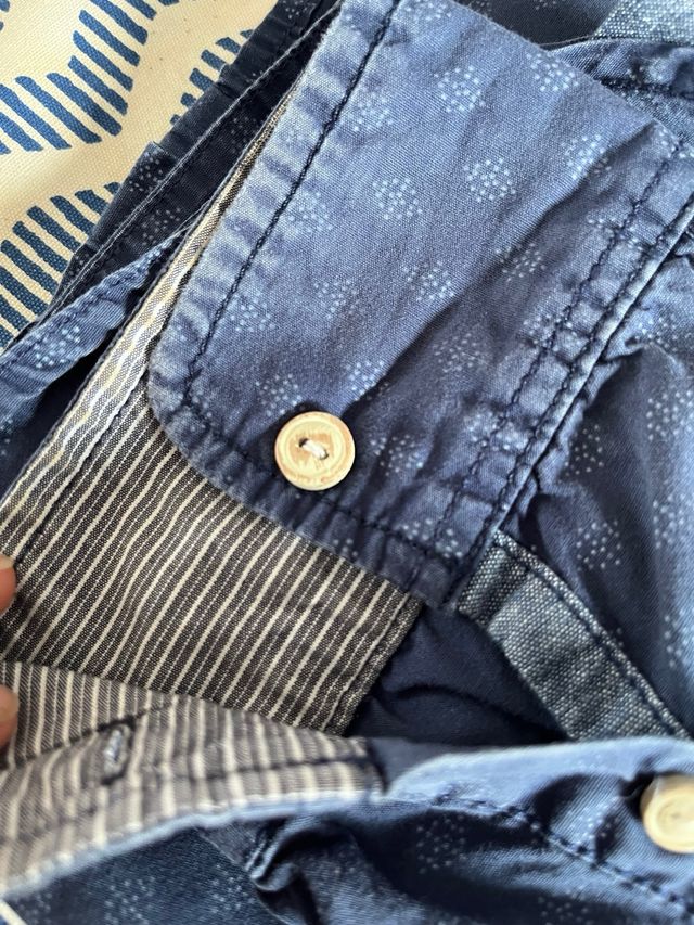 3Camisa Hombre Dockers Talla M Cuadros Marrón y az