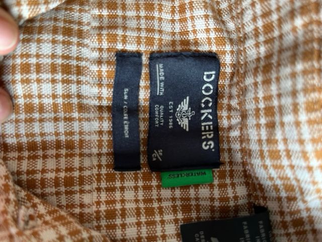 3Camisa Hombre Dockers Talla M Cuadros Marrón y az
