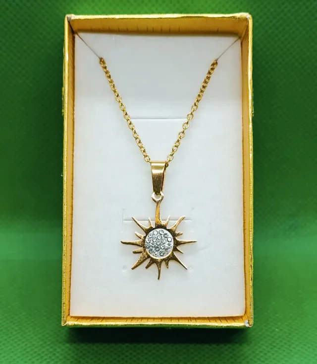 Colgante Sol con piedras de imitación mas Cadena