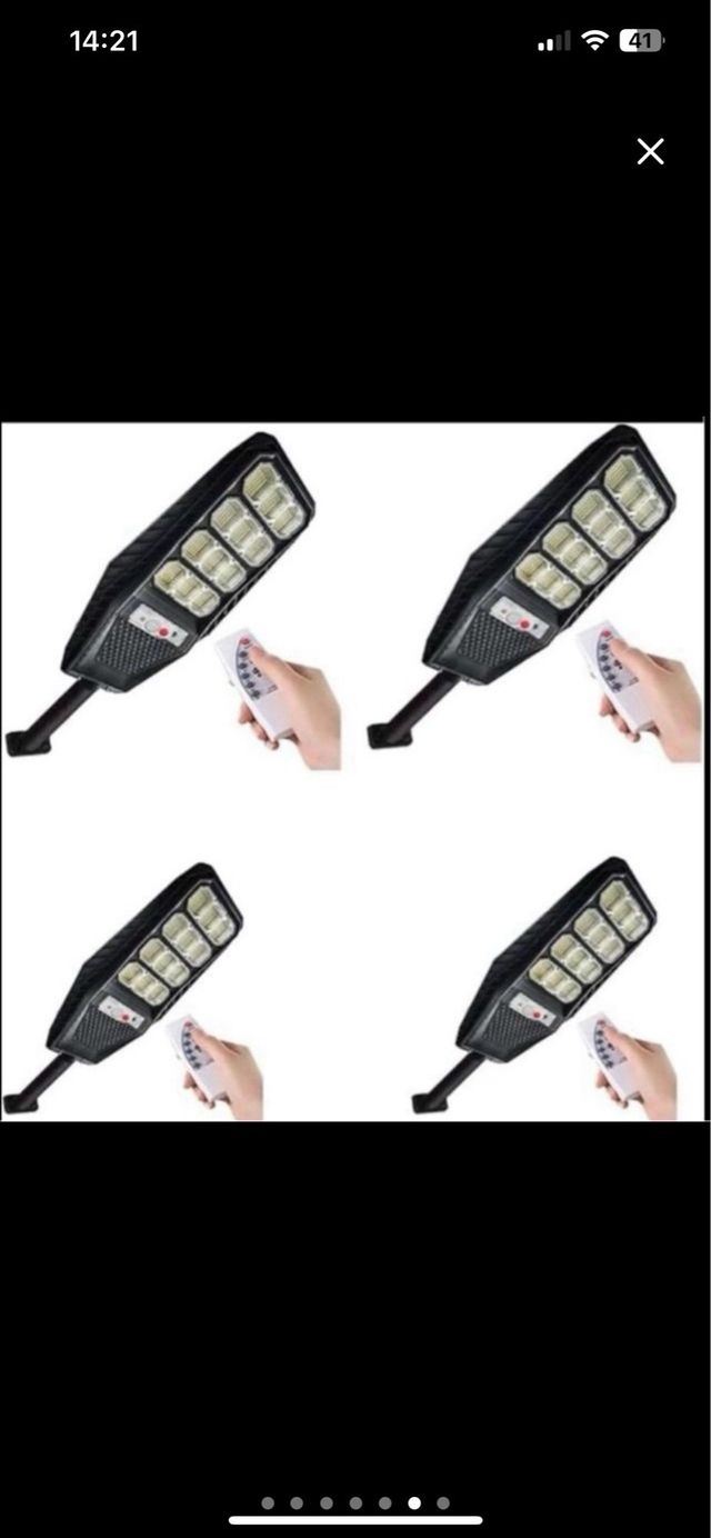 4 Lampioni Solari 144 LED 200W