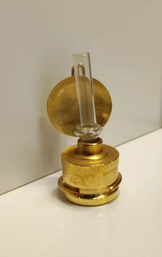 Lampada olio mignon ottone vintage