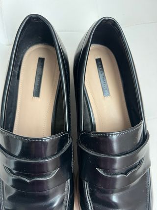 Zapatos Zara Talla 38 Negro Charol