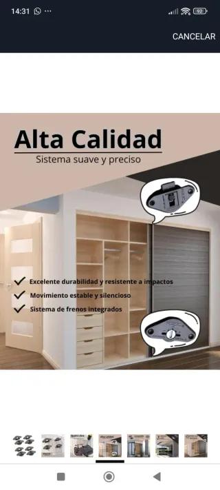 Recambios Ruedas Puertas Correderas Armarios