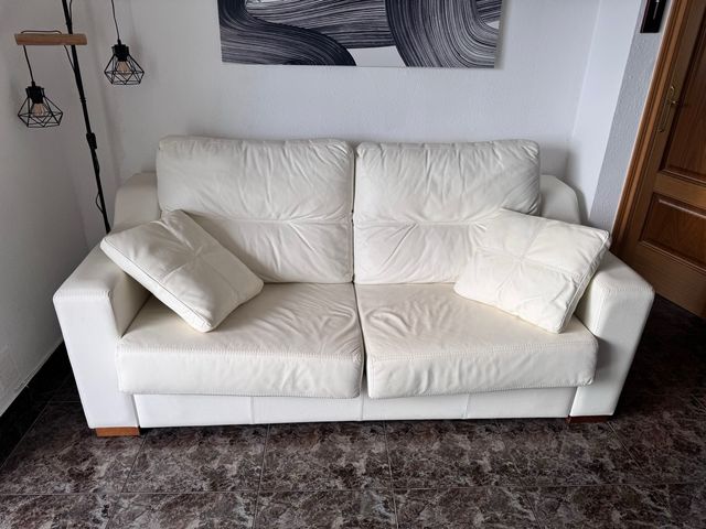 Sofá Cama Piel Blanco