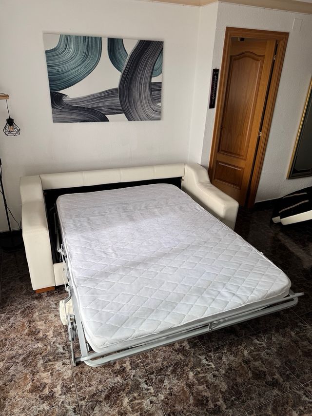 Sofá Cama Piel Blanco