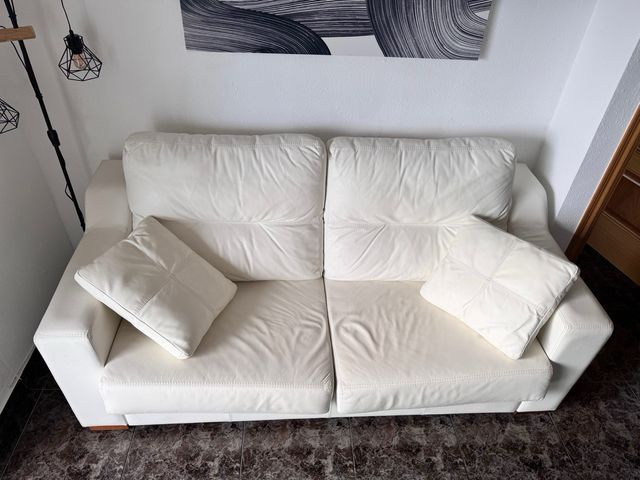 Sofá Cama Piel Blanco