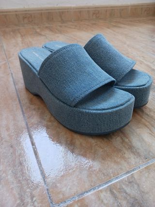 Sandalias de mezclilla con plataforma