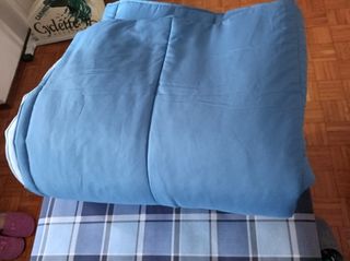 Piumone matrimoniale in microfibra blu