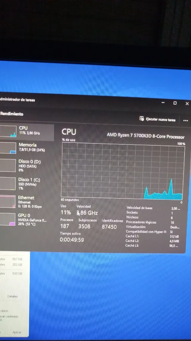 Procesador AMD Ryzen 7 5700X3D Nuevo