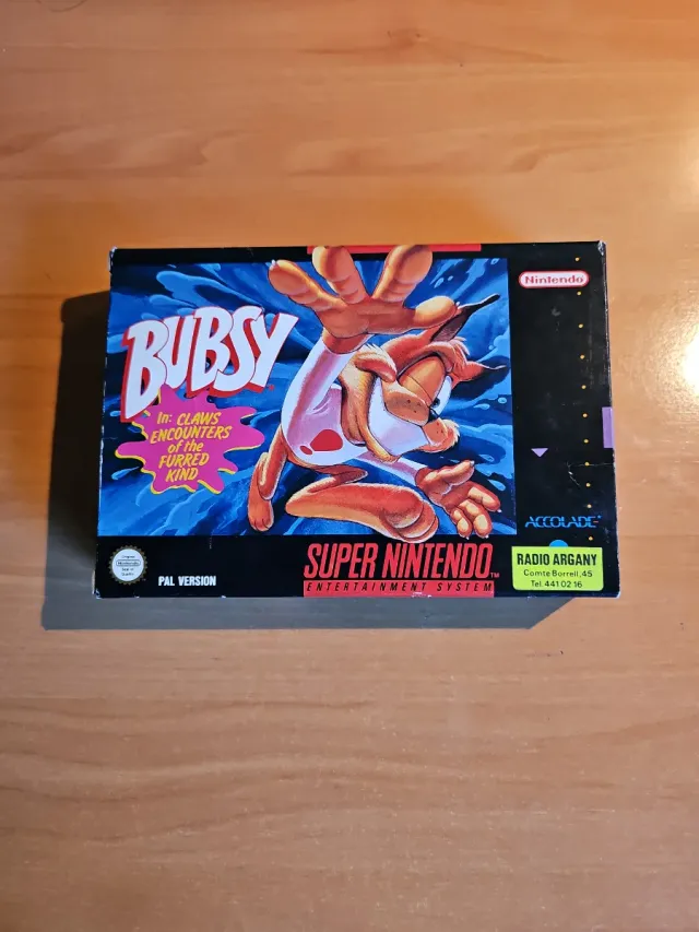 Bubsy Super Nintendo PAL Caja Manual Cartucho
