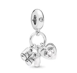 Charm Bebé Huella Biberón Zapatos pulsera Pandora