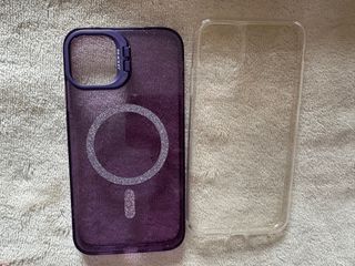 Cover iPhone 11 Viola Glitter + Trasparente