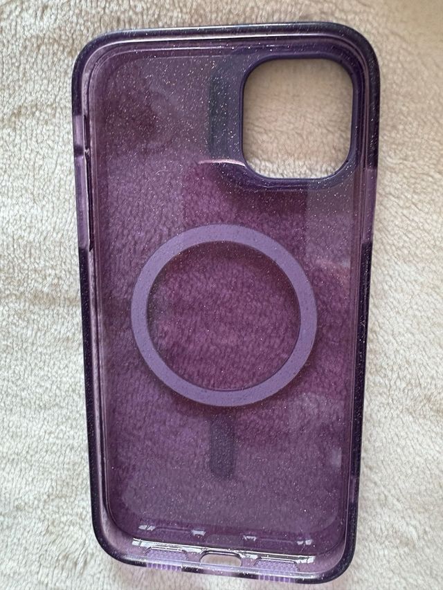 Cover iPhone 11 Viola Glitter + Trasparente