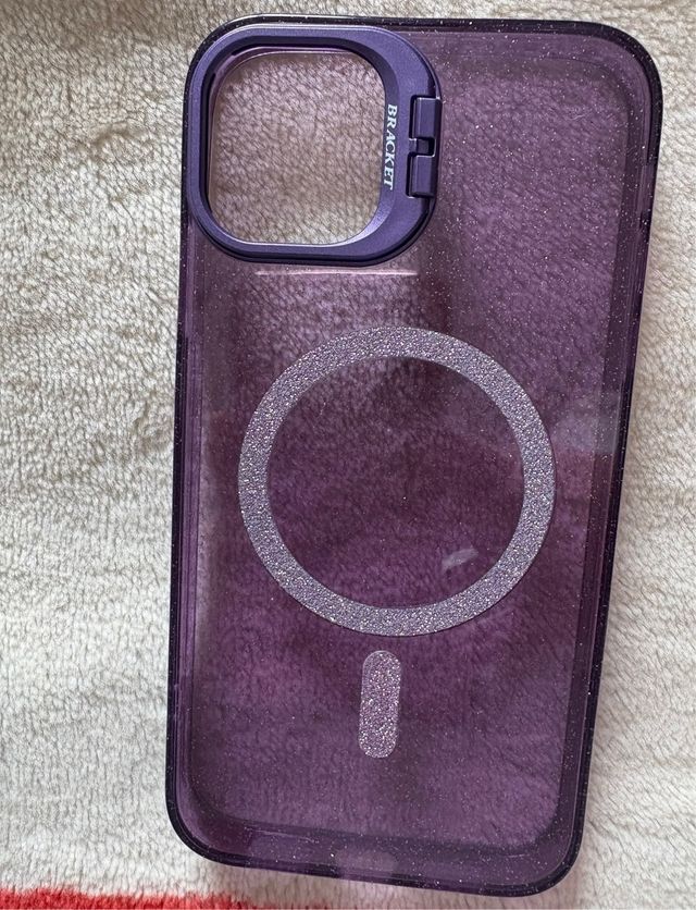Cover iPhone 11 Viola Glitter + Trasparente