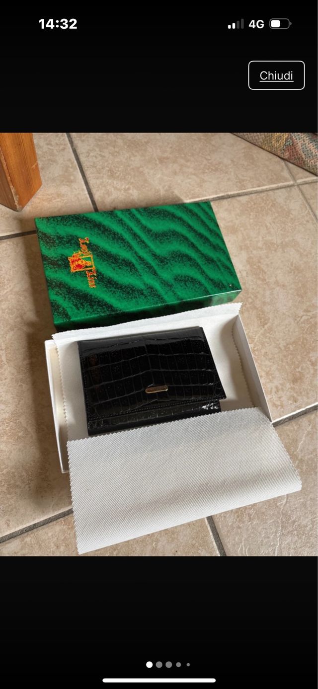 Portafoglio donna coccodrillo nero